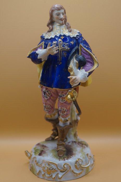 Beeld, Royal Crown Derby porcelain figure of musketeer -, Antiek en Kunst, Antiek | Glas en Kristal