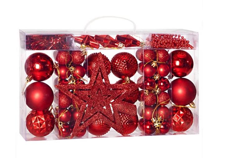 Kerstboom decoraties - Set van 66 - rood (Kerst artikelen), Diversen, Kerst, Nieuw, Verzenden