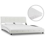 vidaXL Bed met matras kunstleer wit 140x200 cm, Huis en Inrichting, Slaapkamer | Bedden, Overige materialen, Verzenden, Wit, 140 cm