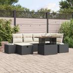 vidaXL Tuin Sofa Set 7 pcs Zwart poly rattan, Verzenden, Nieuw, Rotan