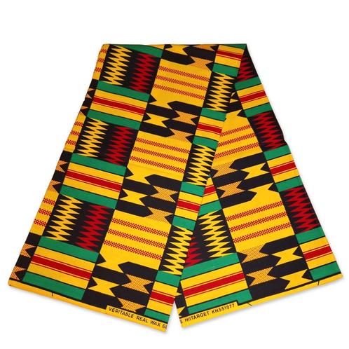 Afrikaanse Kente stof / kente print stof KT-3113 - 100% kato, Hobby en Vrije tijd, Stoffen en Lappen, Nieuw, Ophalen of Verzenden