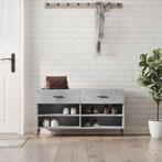 vidaXL Schoenenbank 102x35x55 cm bewerkt hout betongrijs, Huis en Inrichting, Verzenden, Nieuw