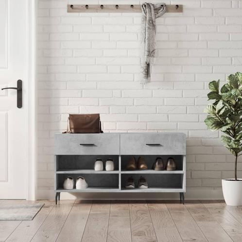 vidaXL Schoenenbank 102x35x55 cm bewerkt hout betongrijs, Huis en Inrichting, Kasten | Schoenenrekken, Nieuw, Verzenden