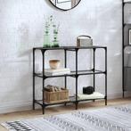 vidaXL Wandtafel met transparant glazen blad 98x30x81 cm, Verzenden, Nieuw, Metaal, 50 tot 100 cm