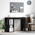 vidaXL Bureau met Opslag Zwart Eiken 130 x 50,5 x 75 cm, Verzenden, Nieuw