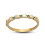 Zonder Minimumprijs - Ring - 14 karaat Geel goud Aquamarijn, Sieraden, Tassen en Uiterlijk, Ringen, Nieuw