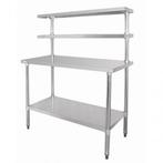 RVS Werktafel met vaste wandplanken, Zakelijke goederen, Horeca | Keukenapparatuur, Ophalen of Verzenden, Nieuw zonder verpakking