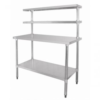 RVS Werktafel met vaste wandplanken, Zakelijke goederen, Horeca | Keukenapparatuur, Nieuw zonder verpakking, Ophalen of Verzenden