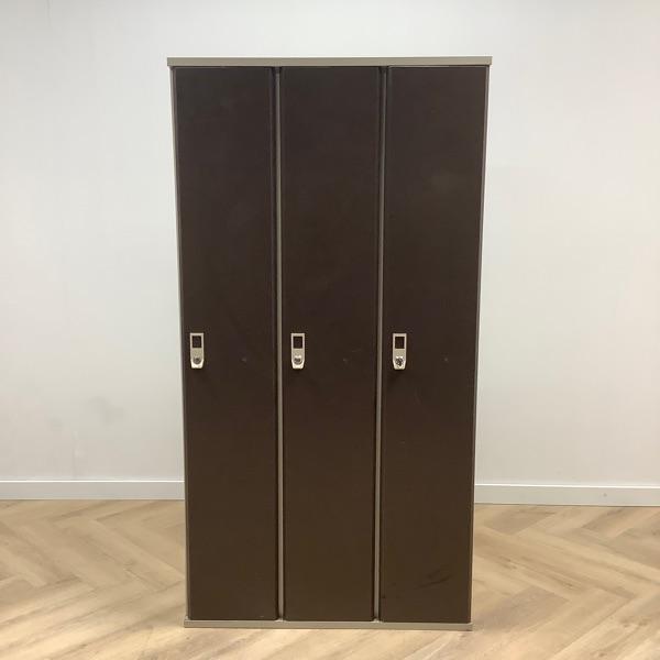 Lockerkast / garderobekast vv 3 deuren met sleutel, (hxbxd), Huis en Inrichting, Kasten | Overige, Gebruikt, Ophalen of Verzenden