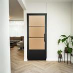 Stalen Binnendeur - 3 Vlaks met kickplate - Mat glas, Minder dan 80 cm, Binnendeur, Nieuw, Metaal