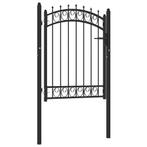 vidaXL Poort met speerpunten 100x125 cm staal zwart, Tuin en Terras, Tuinpoorten, Verzenden, Nieuw