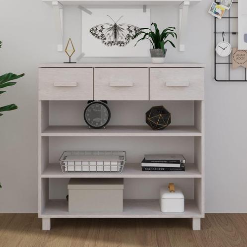 vidaXL Wandtafel HAMAR 90x35x90 cm massief grenenhout wit, Huis en Inrichting, Tafels | Bijzettafels, Nieuw, Verzenden