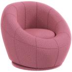 TRUUSK Pluche Fauteuil - Accentstoel in Roze - Draaibaar en, Verzenden, Nieuw