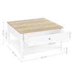 Salontafel - met 2 grote lades - 80x80x45 cm - vierkant -, Verzenden, Nieuw
