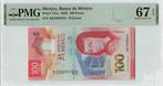 2020 Mexico P 131a 100 Pesos Polymer Pmg 67 Epq, Postzegels en Munten, Bankbiljetten | Europa | Niet-Eurobiljetten, Verzenden