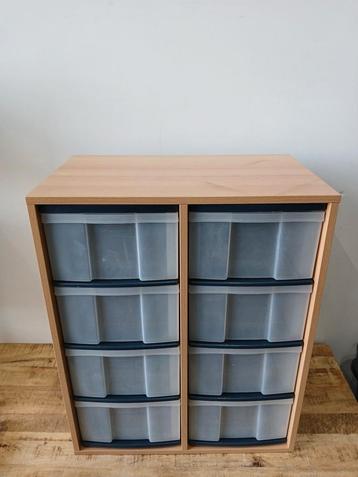 Vakkenkast + 8 opbergboxen, beuken fineer, 70,5 x 43 x 87 cm beschikbaar voor biedingen
