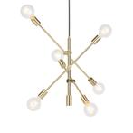 Art Deco hanglamp messing 6-lichts - Sydney, Huis en Inrichting, Lampen | Hanglampen, Nieuw, Overige materialen, Retro, 75 cm of meer