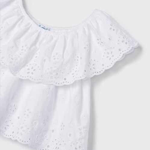 Blouse (white), Kinderen en Baby's, Kinderkleding | Maat 134, Meisje, Nieuw, Shirt of Longsleeve, Verzenden