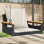 vidaXL Schommelbank met kussens 63x62x40 cm poly rattan, Verzenden, Nieuw, Rotan