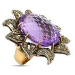 Ring - 9 kt. Roségoud, Exclusieve grote roze goud ring met, Nieuw