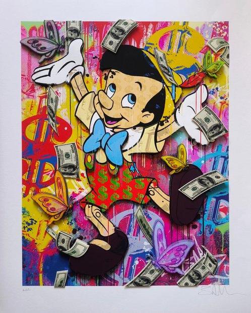 Ben Allen (1979) - Pinocchio, 2022 - (60,5x76,5cm) - 3D, Antiek en Kunst, Antiek | Overige Antiek