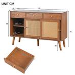 Dressoirkast Hout 120×40×78 cm – 3 Lades en 3 Schuifdeuren, Huis en Inrichting, Verzenden, Nieuw