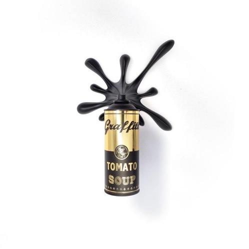 2FAST - Black/Gold Graffiti Soup Splash Can Sculpture, Antiek en Kunst, Kunst | Designobjecten