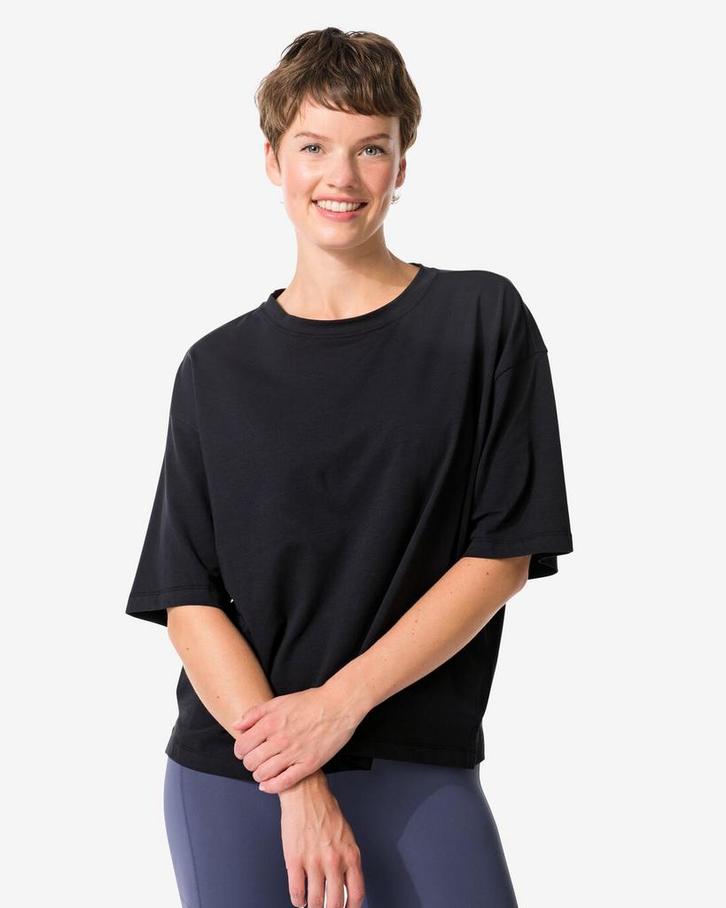 HEMA Dames T-shirt oversized zwart, Kleding | Dames, Overige Dameskleding, Nieuw, Verzenden
