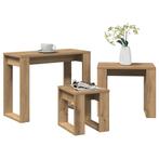 vidaXL 3-delige Bijzettafelset bewerkt hout artisanaal, Huis en Inrichting, Tafels | Bijzettafels, Verzenden, Nieuw
