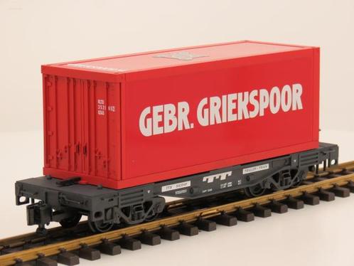 LGB 40853 Trailer Train Containerwagen met Gebr. Griekspo..., Hobby en Vrije tijd, Modeltreinen | Overige schalen, Overige typen