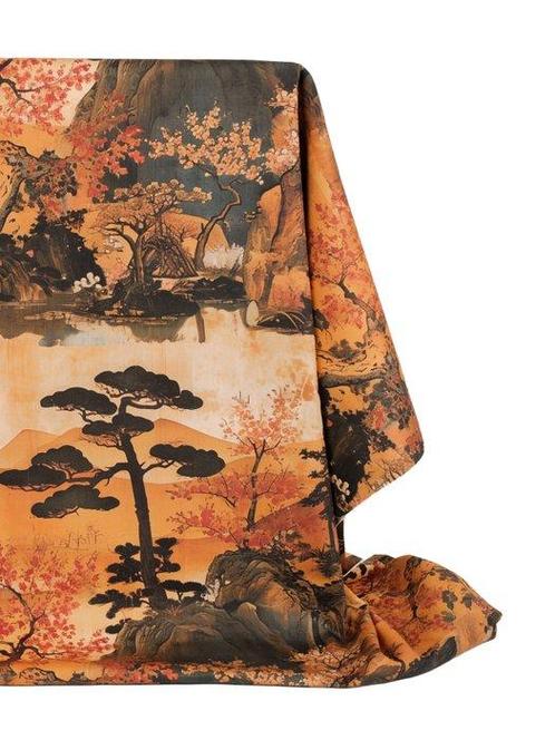 Zonsondergang in het Tijdperk - Exclusief stof in 100%, Antiek en Kunst, Antiek | Kleden en Textiel