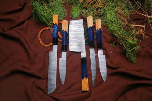 Keukenmes - Chefs knife - Olijfebruin, hars en handgemaakt, Antiek en Kunst, Antiek | Keukenbenodigdheden