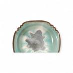 Vintage Koishiwara groene geglazuurde vierkante bord - Een