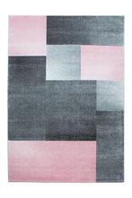 Modern Vloerkleed | Lucca | Blokken | Roze | 80x150 cm, Verzenden, Nieuw