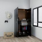 vidaXL Kledingkast 82,5x51,5x180 cm bewerkt hout zwart, Huis en Inrichting, Nieuw, Verzenden