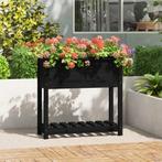 vidaXL Plantenbak met schap 82,5x34,5x81 cm massief, Verzenden, Nieuw, Hout, 60 cm of meer