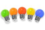 Set van 5 gekleurde ledlampen, Huis en Inrichting, Lampen | Losse lampen, Nieuw, E27 (groot), Led-lamp, Minder dan 30 watt