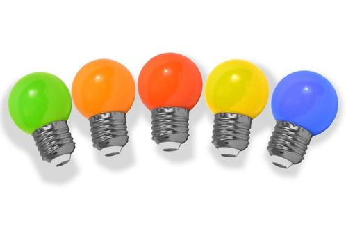 Set van 5 gekleurde ledlampen, Huis en Inrichting, Lampen | Losse lampen, Led-lamp, Nieuw, Minder dan 30 watt, E27 (groot), Verzenden