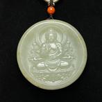 Shakyamuni Amulet Pendant - Gecertificeerde Nefriet Jade -, Antiek en Kunst