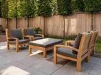 4 persoons teak loungeset met kussens, Tuin en Terras, Tuinsets en Loungesets, Nieuw, Teakhout, Ophalen of Verzenden, 4 zitplaatsen