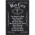 Wandbord - Man Cave Rules, Huis en Inrichting, Ophalen of Verzenden, Nieuw