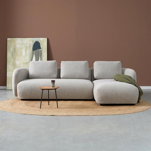 *WOONWINKEL* Beige Bank Met Chaise Longue Rechts, Huis en Inrichting, Banken | Bankstellen, Nieuw, Verzenden