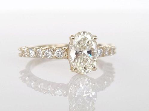Verlovingsring - 14 karaat Geel goud - 1.56ct. tw. Diamant, Sieraden, Tassen en Uiterlijk, Antieke sieraden