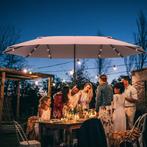 TRUUSK Parasol Met LED Dubbele Parasol 440 X 260 Cm Tuinpara, Verzenden, Nieuw