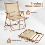 Tuinstoelen verstelbaar - Ligstoel - Set van 2 - Beige - COS, Caravans en Kamperen, Kampeermeubelen, Verzenden, Zo goed als nieuw