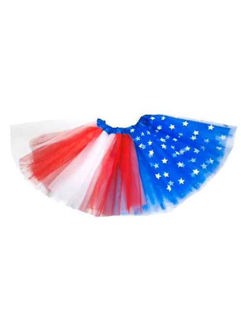 Amerikaanse Vlag Tutu Sterretjes Rokje Rood Blauw 110 128 13, Kinderen en Baby's, Carnavalskleding en Verkleedspullen, Meisje