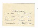 Léon Blum - carte de visite autographe - 1930, Verzamelen, Film en Tv, Nieuw