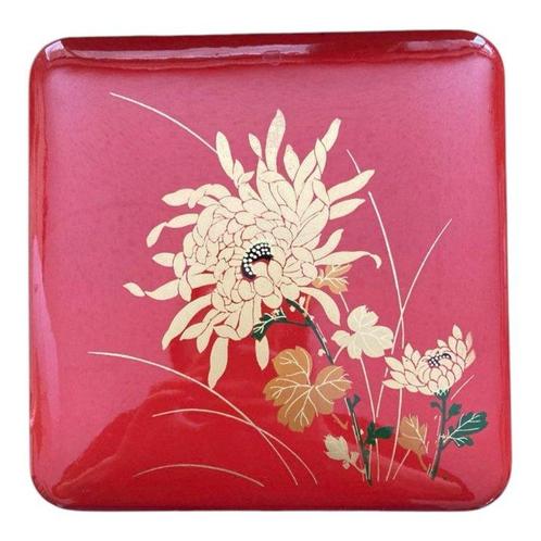 Rood achtergrond met gouden blad en chrysanthemumpatroon,, Antiek en Kunst, Antiek | Overige Antiek