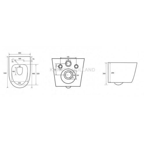 Rimless Wandcloset BWS Mark Met Toiletzitting Softclose En, Doe-het-zelf en Verbouw, Sanitair, Ophalen of Verzenden