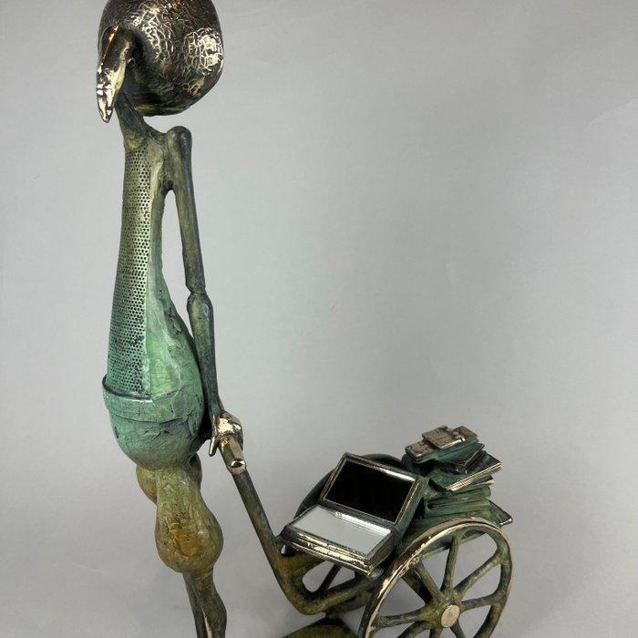 De Zet (1975) - The bookseller -56cm Bronze,, Antiek en Kunst, Kunst | Designobjecten